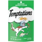 (12)-WHISKAS Temptations Seafood Cat Treat 3 Oz. Pouch Mars Pedigree 70122. Fixed Price $49.99.