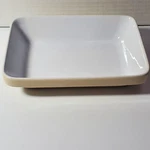Emile Henry Stoneware Casserole Baking Dish France 19.09 FM9 Tan/white Guc. Fixed Price $24.77.