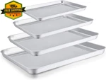 Teamfar Baking Sheet Set 4 Stainless Steel Cookie Tray Pan Non Toxic. Fixed Price $42.27.