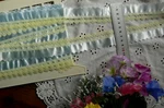 Light Baby Blue Satin Edged Ribbon Thread Vanilla Lace 35MMWIDE 4.5METRES - FLT1. Fixed Price $6.38.
