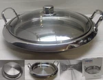 Townecraft Chef's Ware Skillet 12" Stainless Frying Pan Serving Dish & Glass Lid. Fixed Price $259.99.