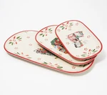 Temp-tations Set Of 3 Holiday Squoval Trays. Fixed Price $49.98.
