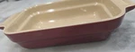 Le Creuset Stoneware Mini Rectangular Baking Dish Dark Cherry Red 7"X5".. Fixed Price $9.95.