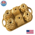 Nordic Ware Geo Bundtlette 3.5 Cups Gold. Fixed Price $56.92.