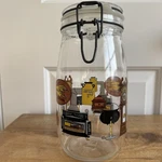 Vintage Niveau De Remplissage Glass Container Jar 1.5 Liter Hinged Lid France. Fixed Price $17.49.