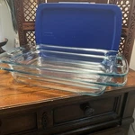 2 Vintage Pyrex Easy Grab Clear Glass Baking Casserole Dish Set 3QT Both 1 Lid. Fixed Price $45.55.