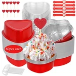 Yqer 60 Pack Valentine's Heart Shaped Cake Pans 3.4OZ Mini Aluminum Foil He.... Fixed Price $27.39.