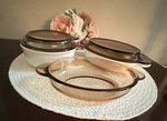 Set Of 5 - Corningware Grab Bowl With Visions Heat 'n' Lid Euc. Fixed Price $26.00.