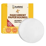 Katbite 200PCS Parchment Paper Rounds, Extra Strong 5INCH-200, White. Fixed Price $15.99.