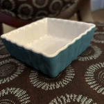 Housewares International Mini Square Fluted Baking Dish Blue White. Fixed Price $12.00.
