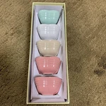 Le Creuset Mini Flower Bowl French Pastel 4 Colors Of 5 Stoneware Gift. Fixed Price $138.00.