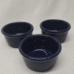 Set Of 3 Chantal Cobalt Blue Ceramic Baking Ramekins Custard Cups 1/2. Fixed Price $18.00.