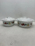 Corelle Coordinates Chutney Set Of Two Round Casserole Serving Dish With Lid. Fixed Price $52.00.