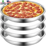 Elsjoy 4 Pack 13 Inch Stainless Steel Deep Pizza Pan, Large Round Baking. Fixed Price $33.32.