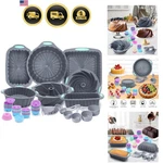 72 Pieces Silicone Bakeware Set, Nonstick Baking Pans Easy Release Oven .... Fixed Price $72.34.