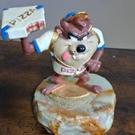Warner Bros. Looney Tunes Taz Tasmanian Devil Pizza Figurine 1993 762/1200. Fixed Price $75.00.