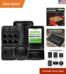 Nutrichef 6-PIECE Stackable Non-stick Baking Pan Set Oven & Dishwasher Safe. Fixed Price $62.31.
