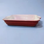 Emile Henry Dish Casserole Pan Red France Baking Enamel 1199 Euc 14IN. Fixed Price $35.00.