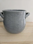 Temp-tations Woodland Woodgrain Gray Ceramic Oval Canister 1.45 Qt Lid Mpn. Fixed Price $30.00.