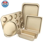 Casaculina Baking Pans Set, 5-PIECE Nonstick Bakeware Sets With Round/square Cak. Fixed Price $43.09.