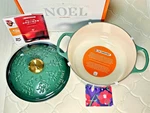 Creuset 4.5 Qt 24CM Noel Collection Holiday Tree Artichaut Green Dutch Oven. Fixed Price $416.10.