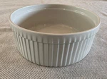 Vintage Pillivuyt France White Porcelain Pleated Souffl Dish 7.5" Round #722. Fixed Price $37.99.