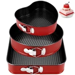 3 Piece Springform Cake Set 8/9/10 Inch Square Heart Round Baking Le.... Fixed Price $29.92.