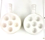 Browne Set Of Two White Snail Escargot 6 Hole Plates. Fixed Price $7.00.