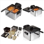 4.7 Qt Pro Style Fat Deep Fryer 3 Frying Baskets Stainless Steel 12 Cups Of Food. Fixed Price $117.92.