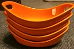 Set Of 4 Rachael Ray 12 Oz Orange Au Gratin Casserole Baking Dish Oven Safe. Fixed Price $31.99.
