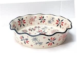 Temp-tations Scalloped Edge Pie Dish / Plate, Round Casserole, Patriotic, K69764. Fixed Price $22.46.