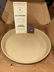 Vintage Pampered Chef Deep Dish Baker #1390 The Box With Scrapper -stoneware. Fixed Price $45.00.