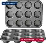 Amazon Basics Nonstick Muffin Pan, Set Of 2, Sturdy, Oven Safe, Bakes Evenly, Ea. Fixed Price $23.84.