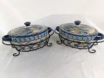 2 Temptations Old World 10 Oz. Mini Casserole Dish W/ Lid & Wire Rack By Tara. Fixed Price $28.00.