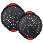 13 Inch Pizza Pan For Oven (2 Pack) Round With Holes Non-stick Carbo. Fixed Price $28.71.