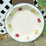 Hartstone Pottery Octagon Shaped Pie Pan Dish With Red Yellow Apples Vtg. Fixed Price $14.99.