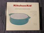 Kitchenaid Vitrified Stoneware Round Casserole Baker, 2.25-QUART, Brand New.. Fixed Price $34.99.