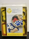 Wilton Cookie Cutters Metal Set Of 4- Dog Bone, Paw, House, & Puppy New. Fixed Price $12.34.
