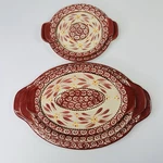 Temptations Presentable Ovenware By Tara Old World Cranberry Red Set Of 5 Trays. Fixed Price $26.95.
