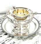 Caviar Bowl Service Gold & Silver Plate Set Tray Gorgeous Habis Brand - Rare. Fixed Price $1007.00.