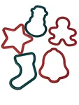Christmas Holiday Plastic Red Green Grippy Push Through Cookie Cutter 5 Wilton. Fixed Price $14.95.