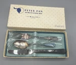 Vtg Wm. Rogers Peter Pan 3-PIECE Silver Plate Childs Flatware Set *new* In Box. Fixed Price $13.99.