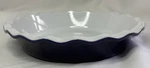 Emile Henry France Pie Dish Baking 10 Cobalt Blue Ruffled Edge Stoneware Euc. Fixed Price $27.99.