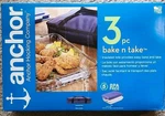 Anchor Hocking Company Bake Take 3PC Baking Dish Set W/ Lid & Insulated Tote. Fixed Price $36.99.