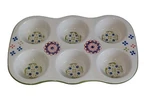 Pfaltzgraff Everyday 12" Pink Green 6 Ct Cupcake & Muffin Baking Ceramic Baker. Fixed Price $29.99.