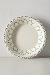 Anthropologie Pie Dish Maelle Flowers Handpainted Ceramic Pan Scallop Trim Nwt. Fixed Price $60.00.