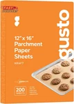 Gusto 12 X 16 Inch Pre-cut Parchment Paper Sheets 200 Count Unbleached, Non-st. Fixed Price $24.08.