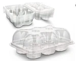 200 Pack 6 Compartment Cupcake Carriers, High Tall Dome Clear Containers. Fixed Price $185.00.