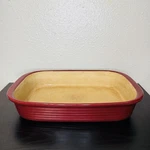 Pampered Chef Cranberry 3.5 Qt Baker Stoneware Casserole Lasagna Pan 9X13. Fixed Price $40.00.