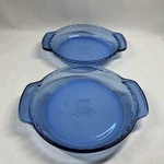 Anchor Ovenware Cobalt Blue 9" Deep Dish Pie Plate Qt W/ Handles 1075 Set Of 2. Fixed Price $24.95.
